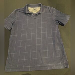 Van Heusen Flex Gray Polo Medium Stretch Windowpane